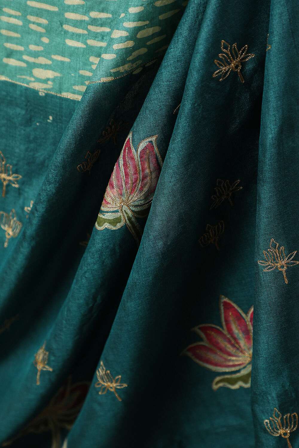 Blue Pure Tussar Silk Batik Saree image number null