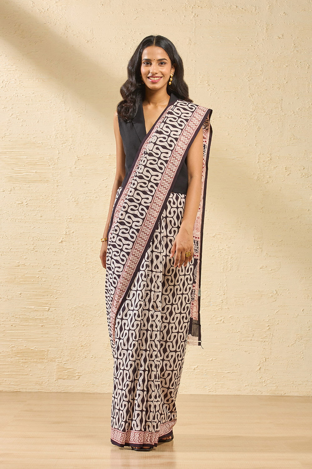 Off white Bhagalpuri Printed light work Saree SC1908 main image 0