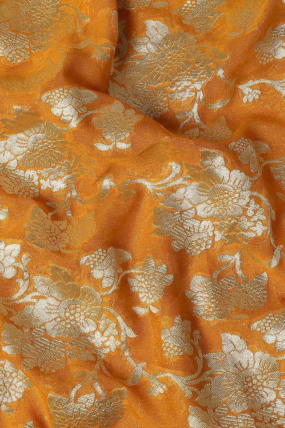 Orange Pure Georgette Banarasi Saree image number null