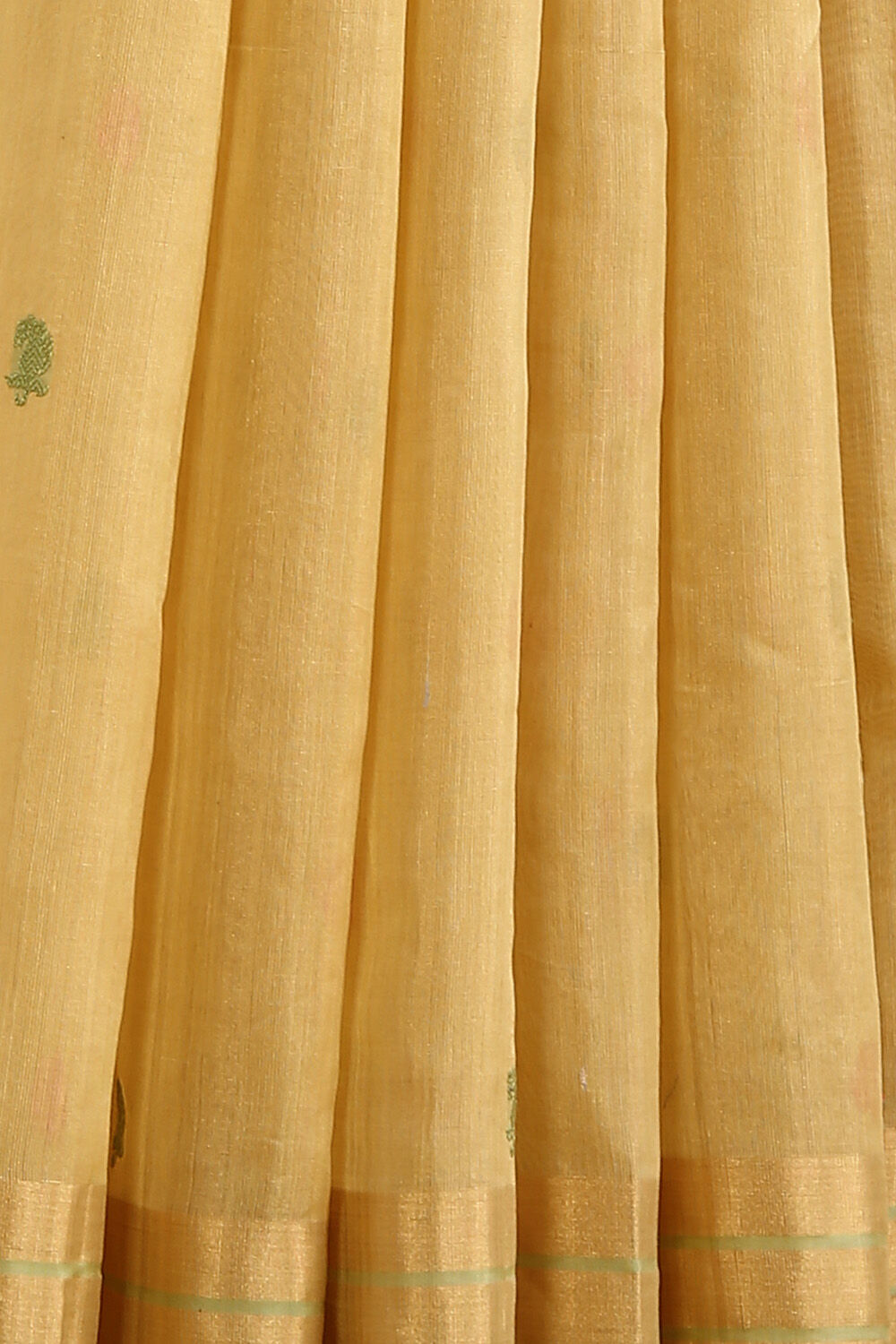 Light Yellow Pure Cotton Tissue Chanderi Saree image number null