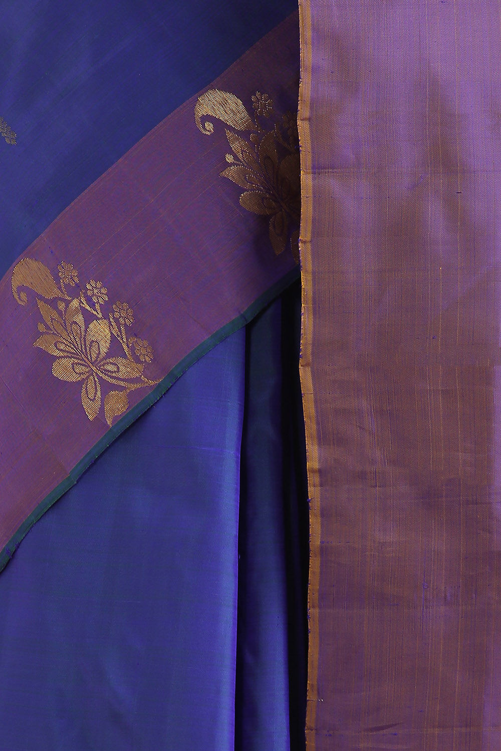 Dark Blue Pure Silk Kanjivaram Saree image number null