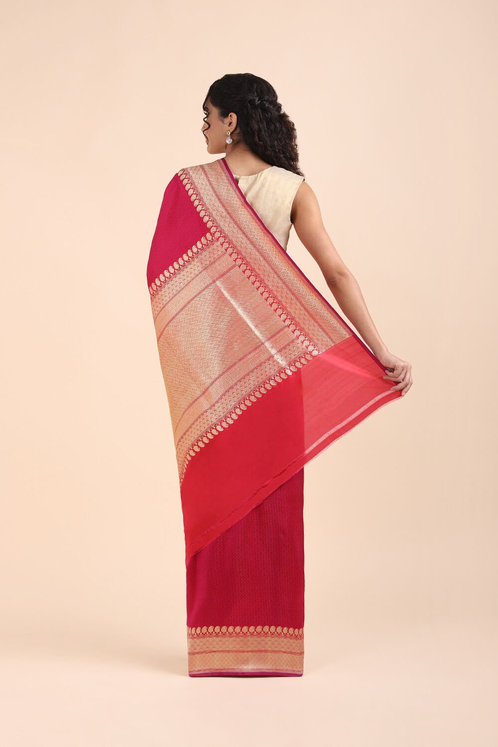 Red Pure Silk Banarasi Saree image number null