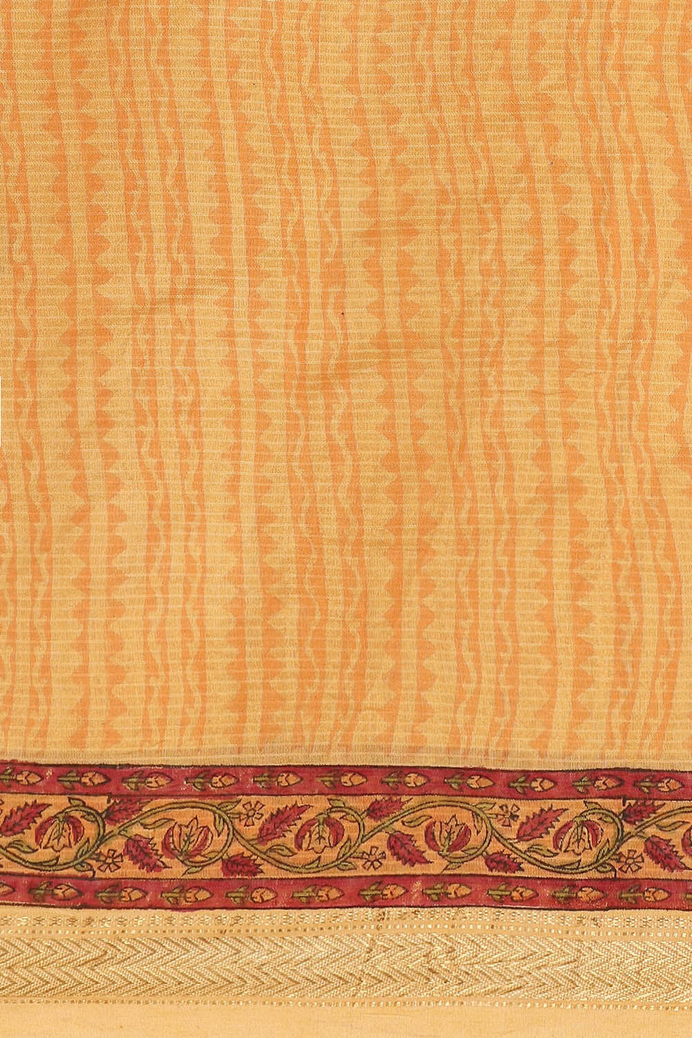 Orange Pure Silk Cotton Sanganeri Printed Saree image number null