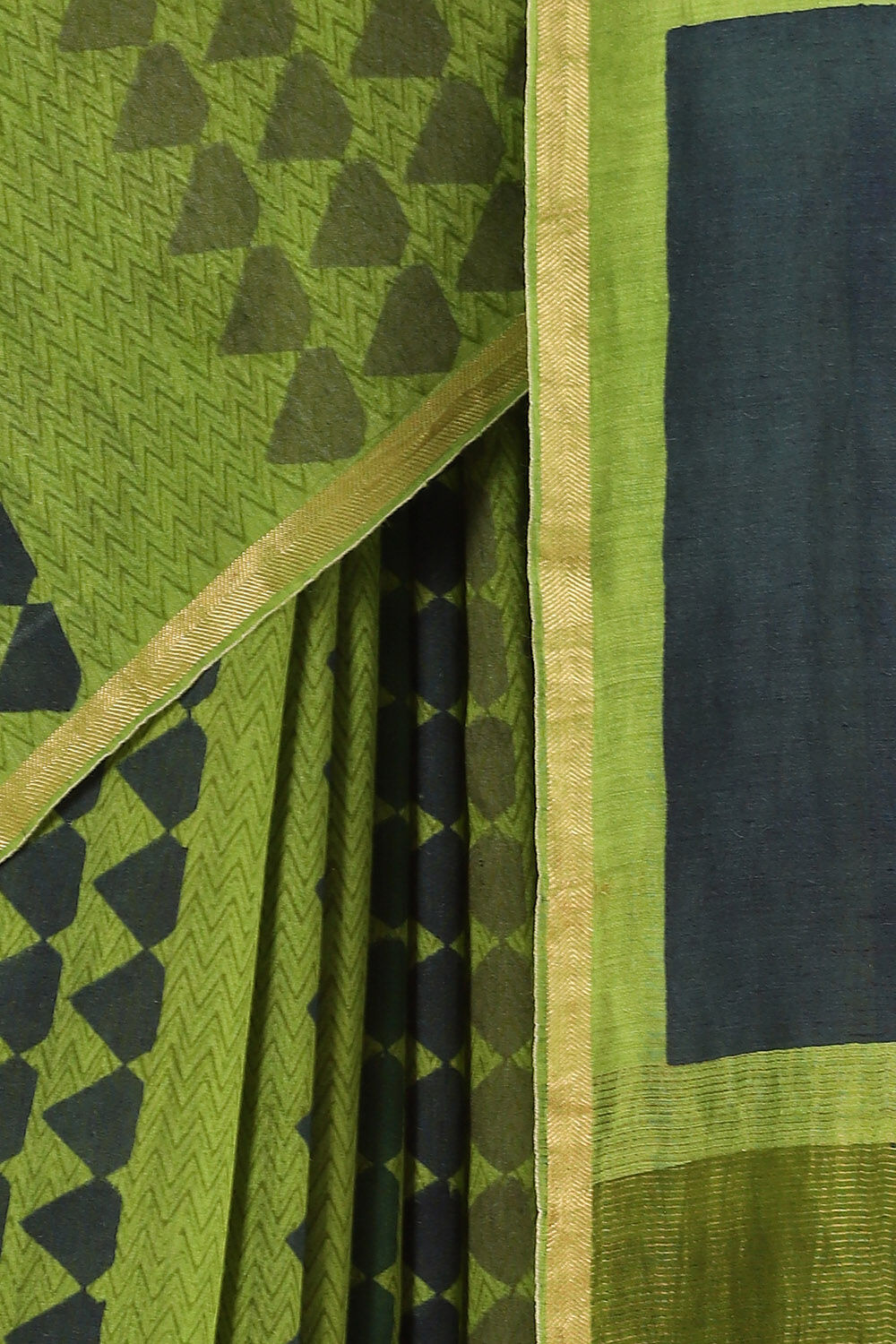 Green Pure Tussar Vanya Printed Saree image number null