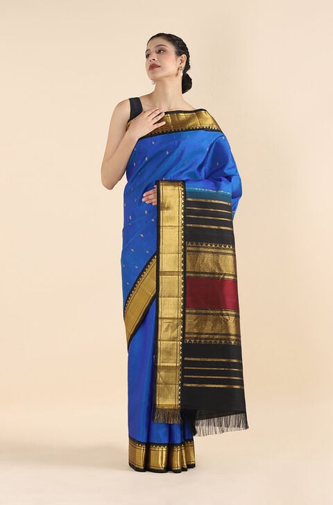 Blue Pure Silk Kanjivaram Saree