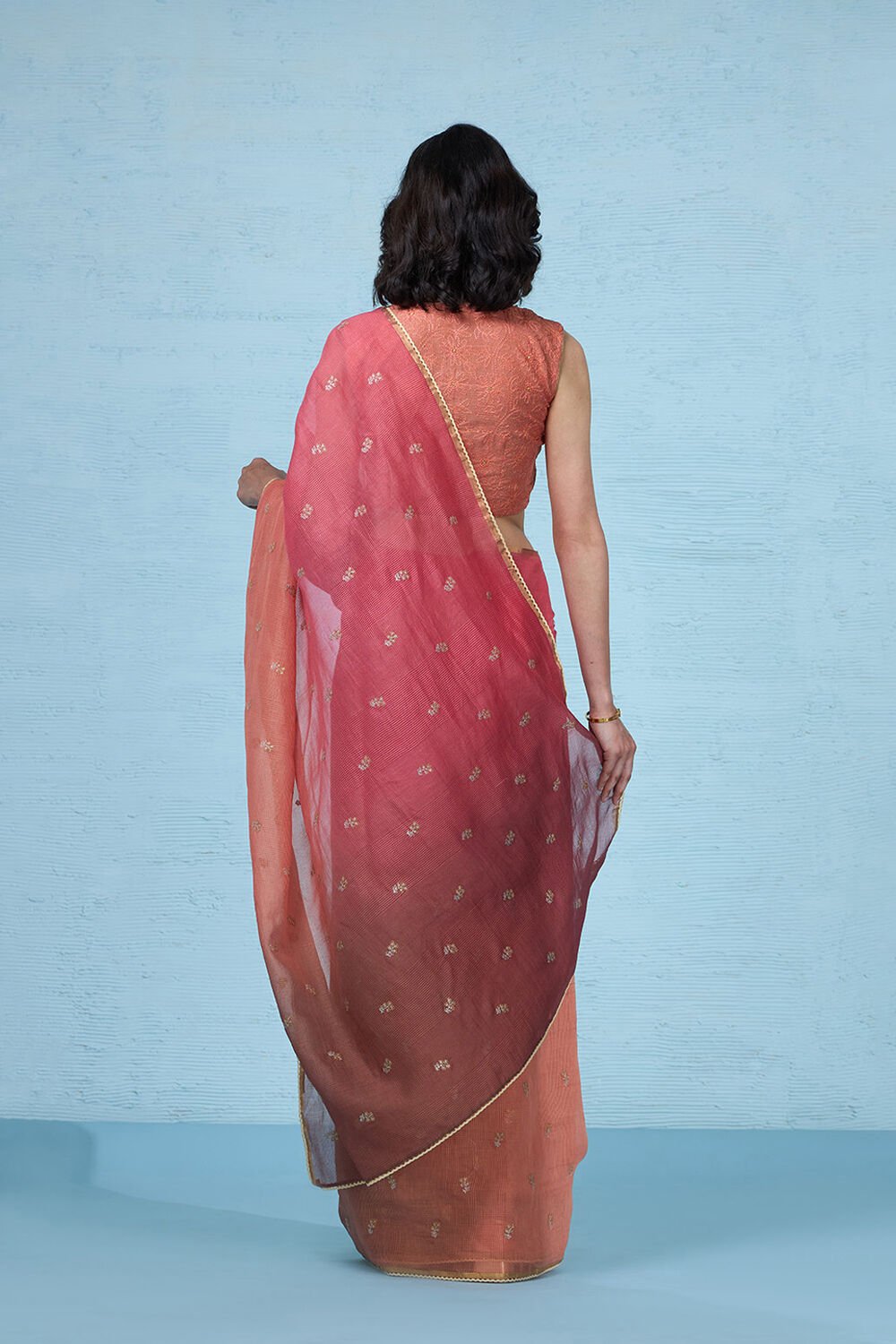 Pink Pure Silk Cotton Embroidered Saree image number null