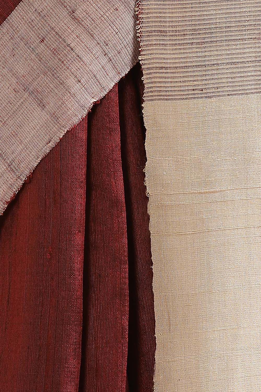 Brown Pure Tussar Silk Bhagalpuri Saree image number null