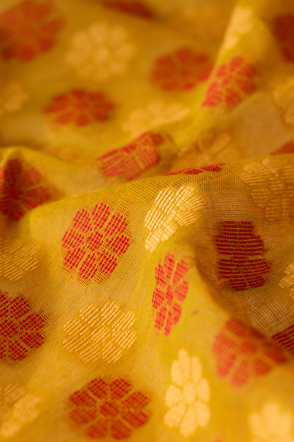Light Yellow Woven Pure Cotton Bengal Saree image number null