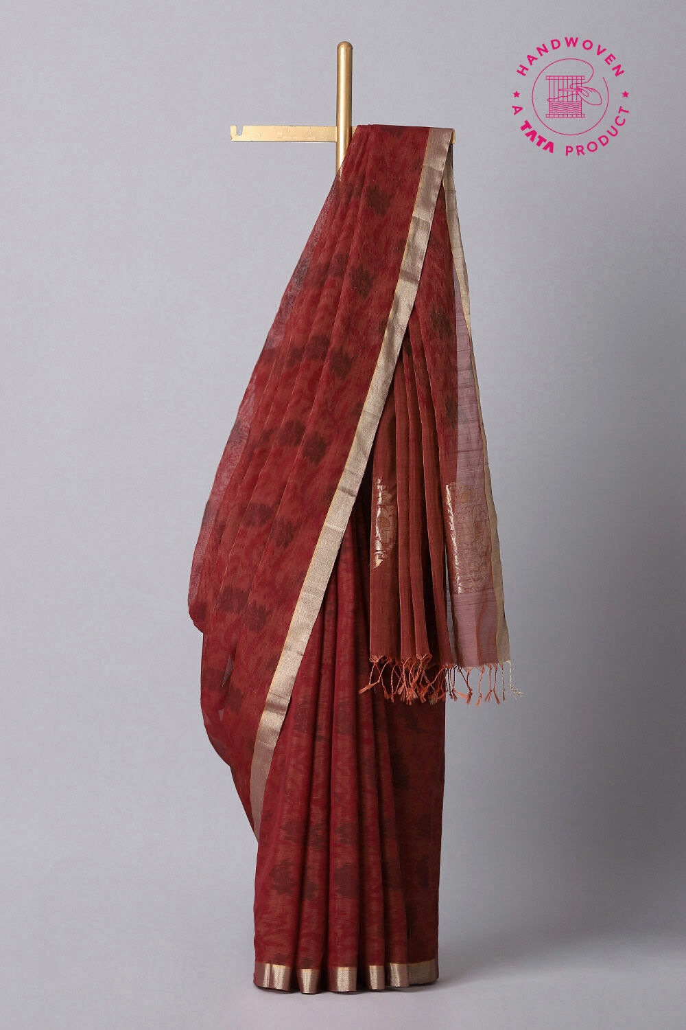 Orange Pure Silk Cotton Tie and Dye Saree image number null