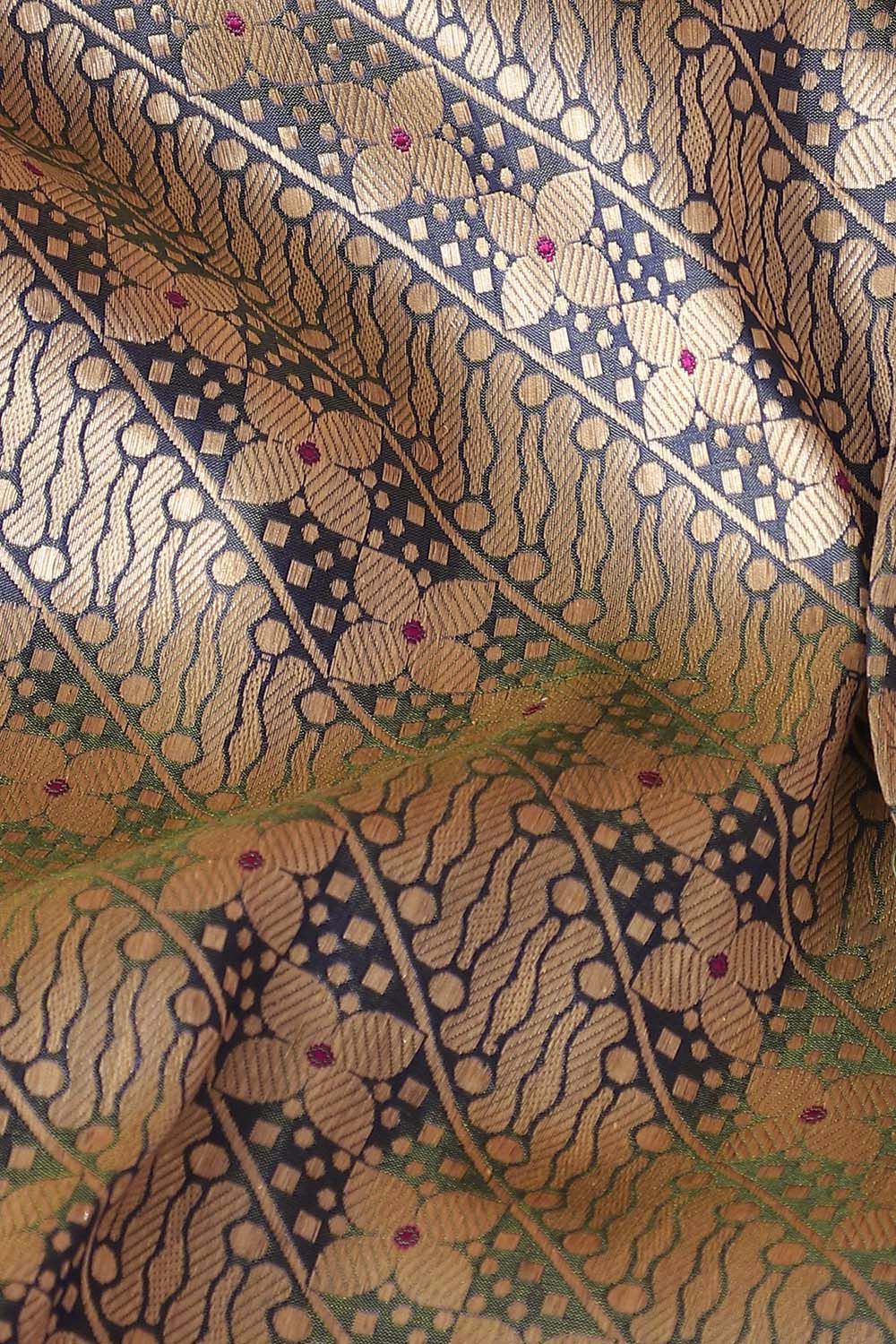 Blue Pure Silk Banarasi Brocade Saree image number null