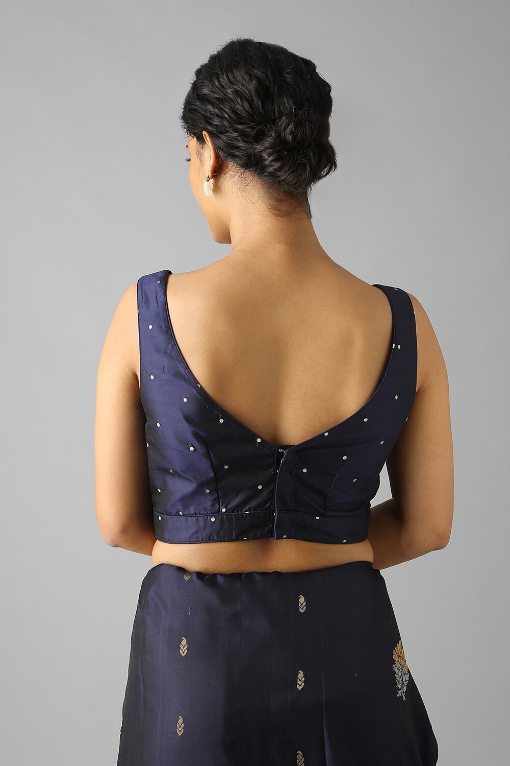 Blue Brocade Blouse image number null