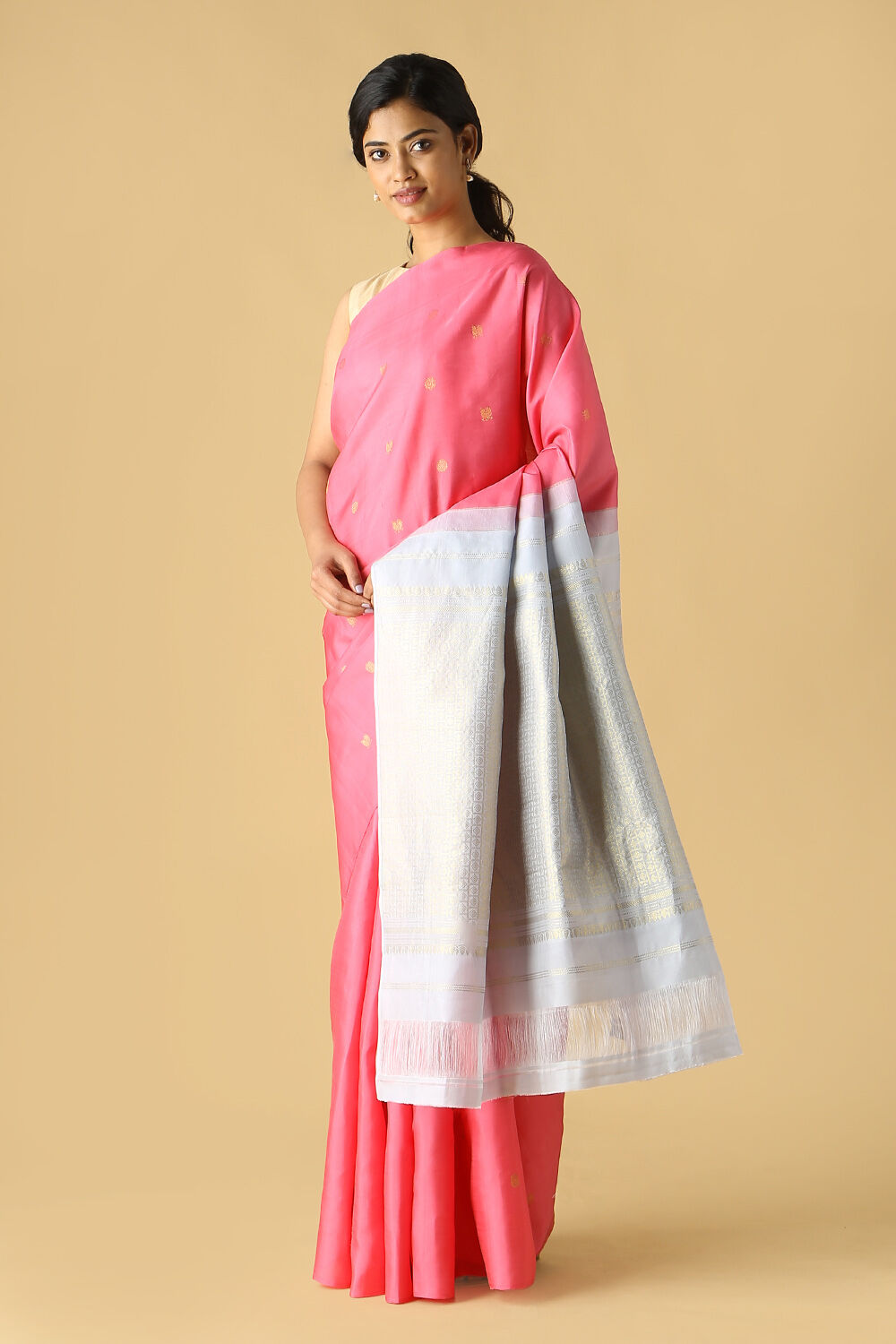 Pink Pure Silk Kanjivaram Saree image number null