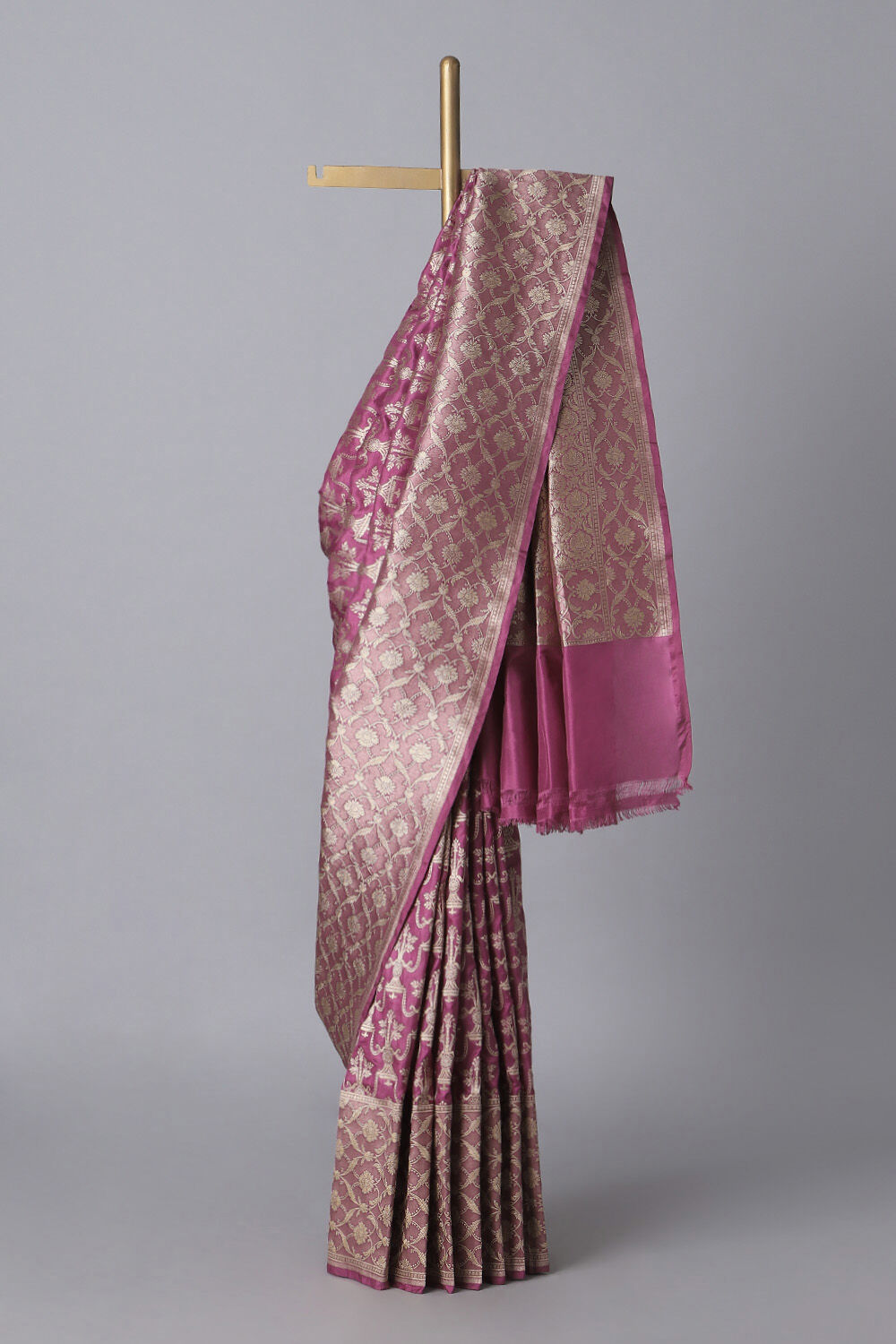 Violet Pure Silk Banarasi Saree image number null