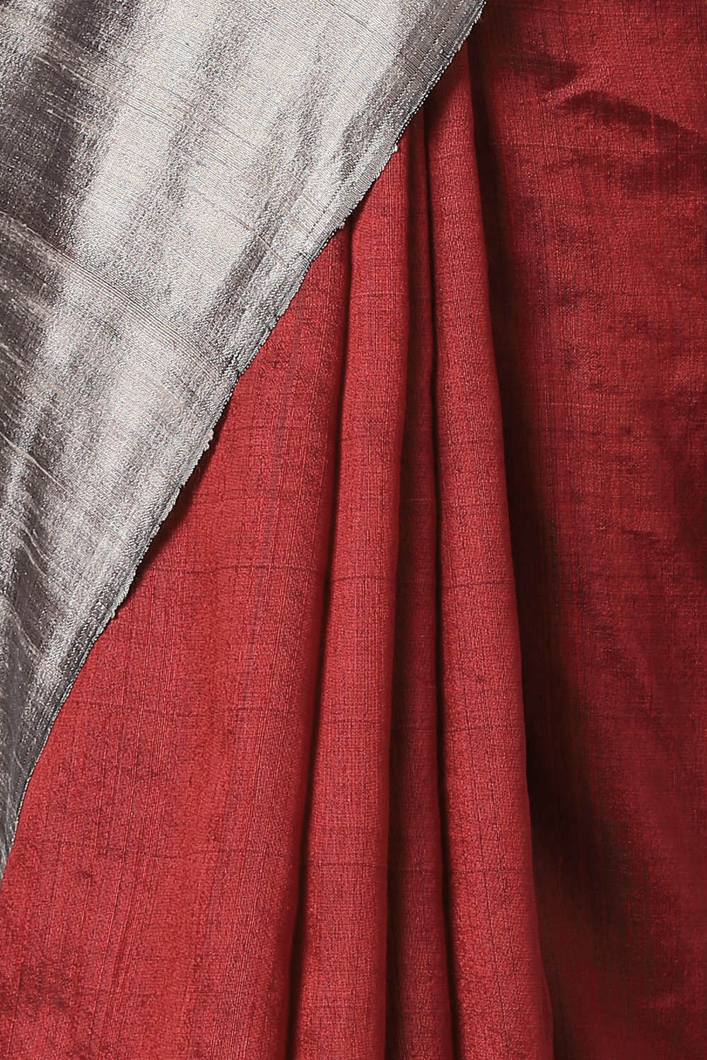 Dark Red Pure Silk Woven Saree image number null