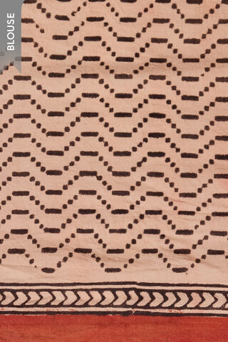 Dark Red Rajasthan Block Printed Pure Cotton Saree thumbnail image number null