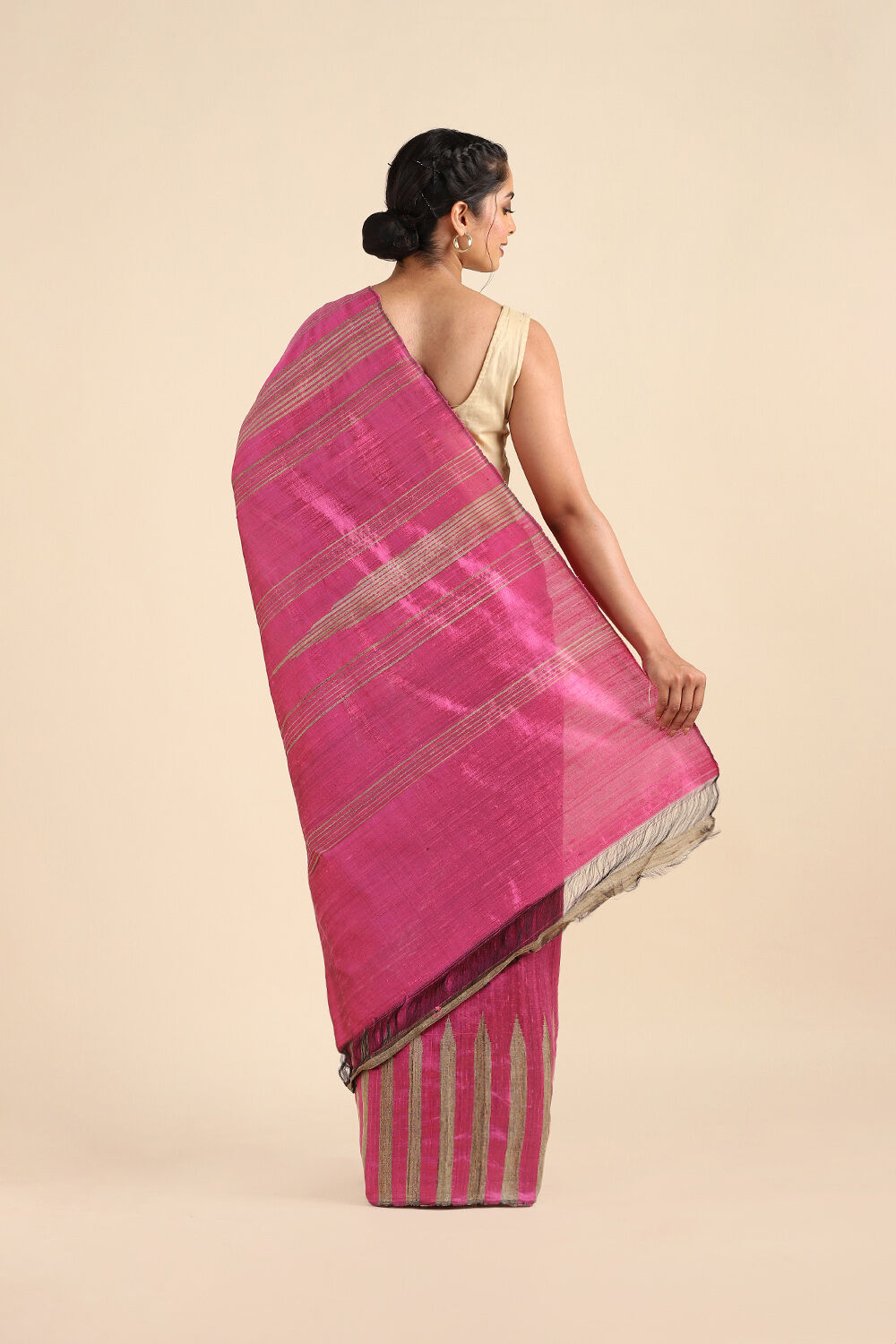 Pink Pure Silk Woven Saree image number null