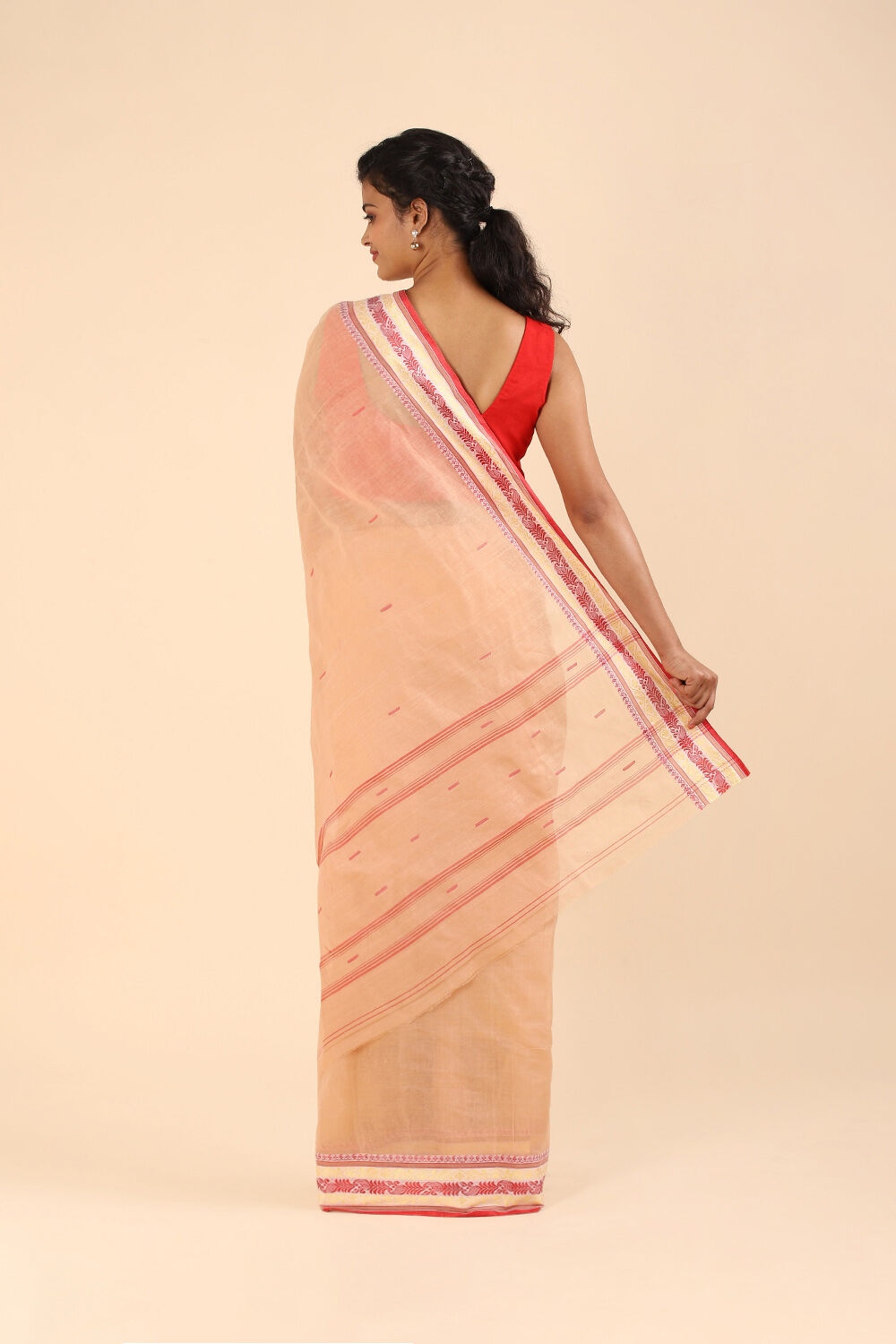 Light Pink Pure Cotton Bengal Saree image number null