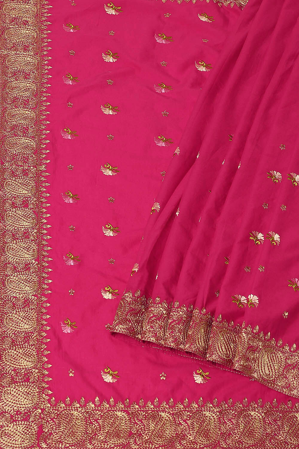 Pink Pure Cotton Embroidered Saree image number null