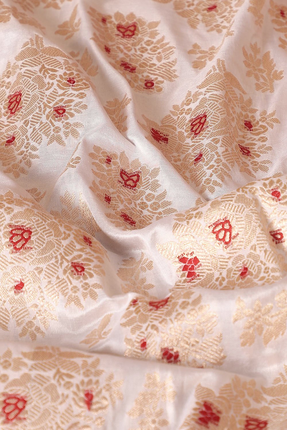 White Pure Silk Banarasi Brocade Saree image number null