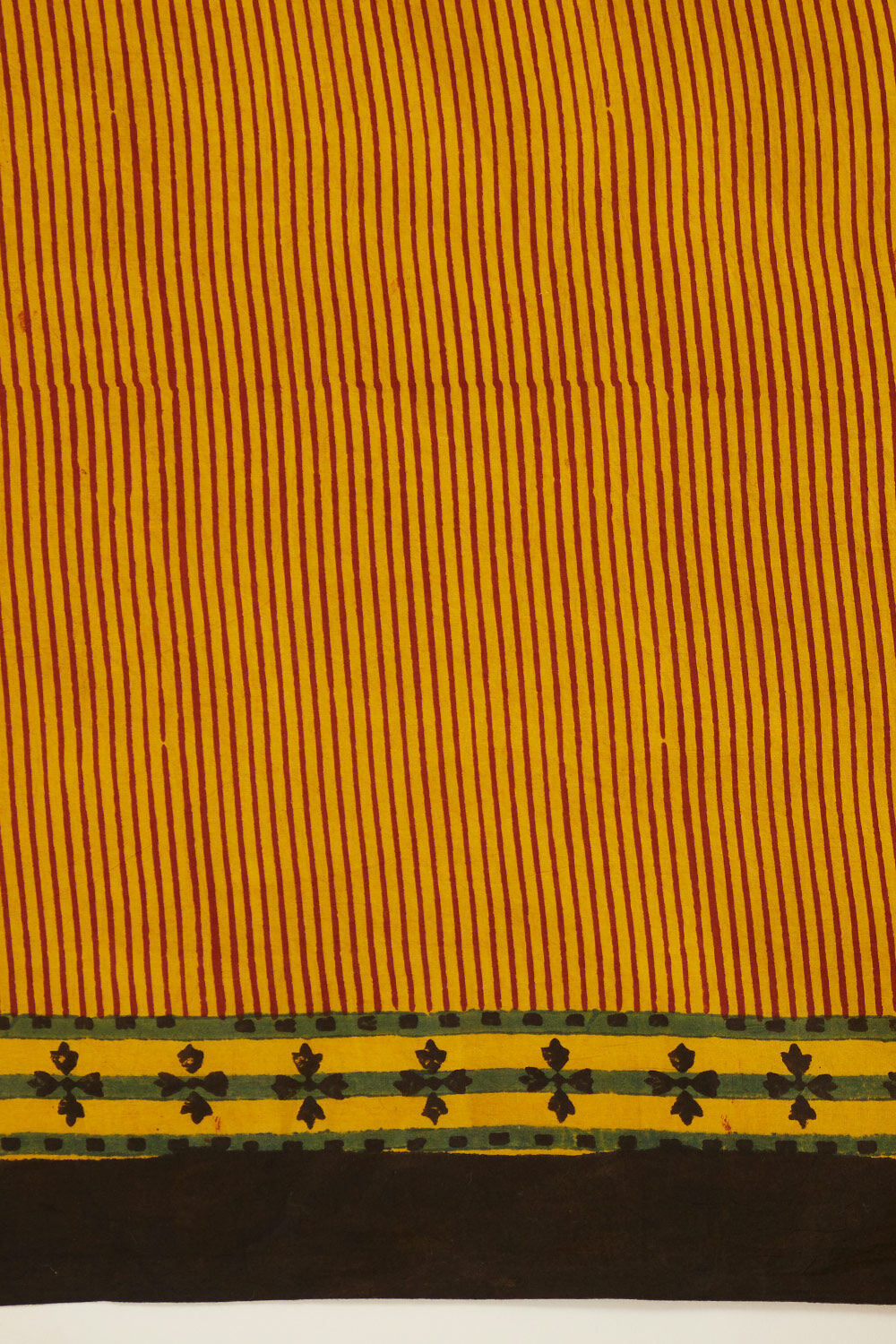 Yellow Pure Cotton Ajrakh Block Print Saree image number null