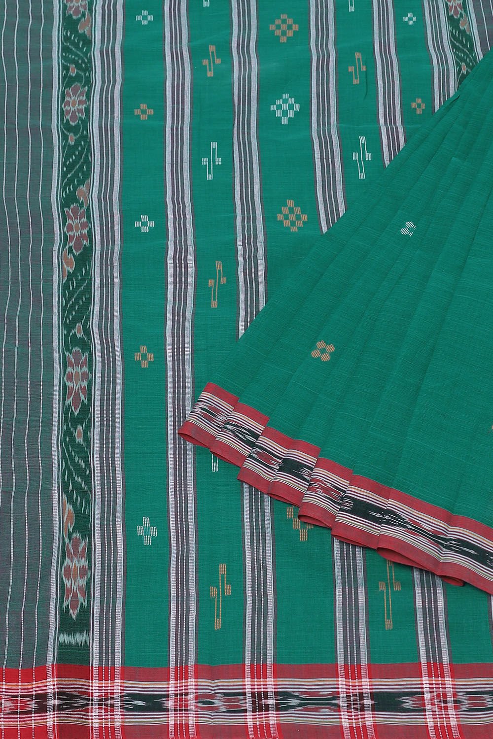 Green Pure Cotton Odissa Ikat Saree image number null
