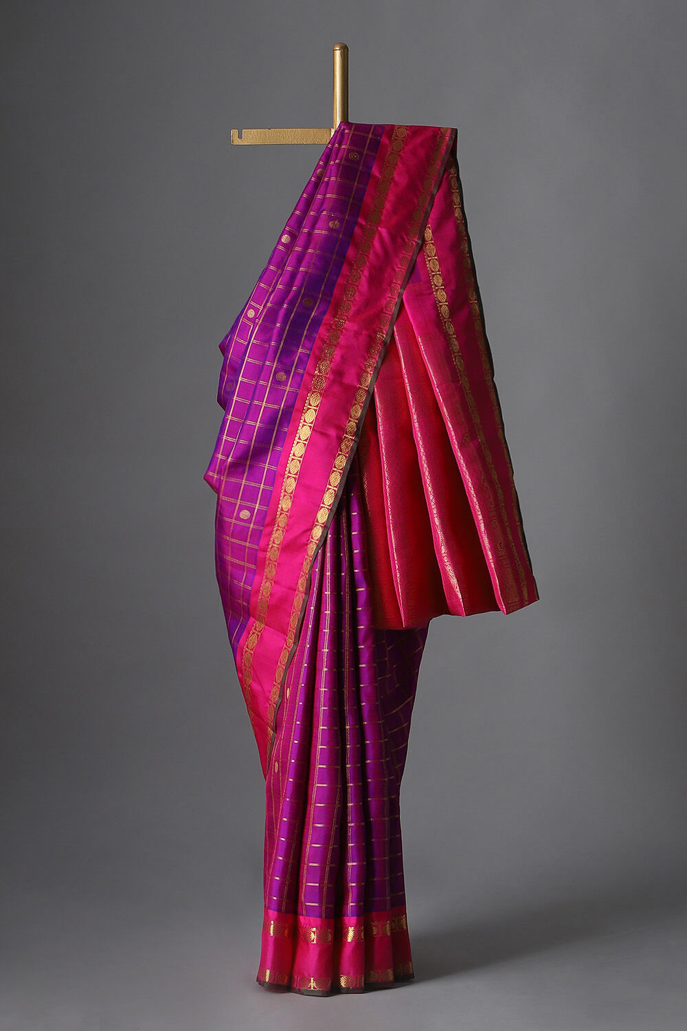 Purple Pure Silk Kanjivaram Saree image number null