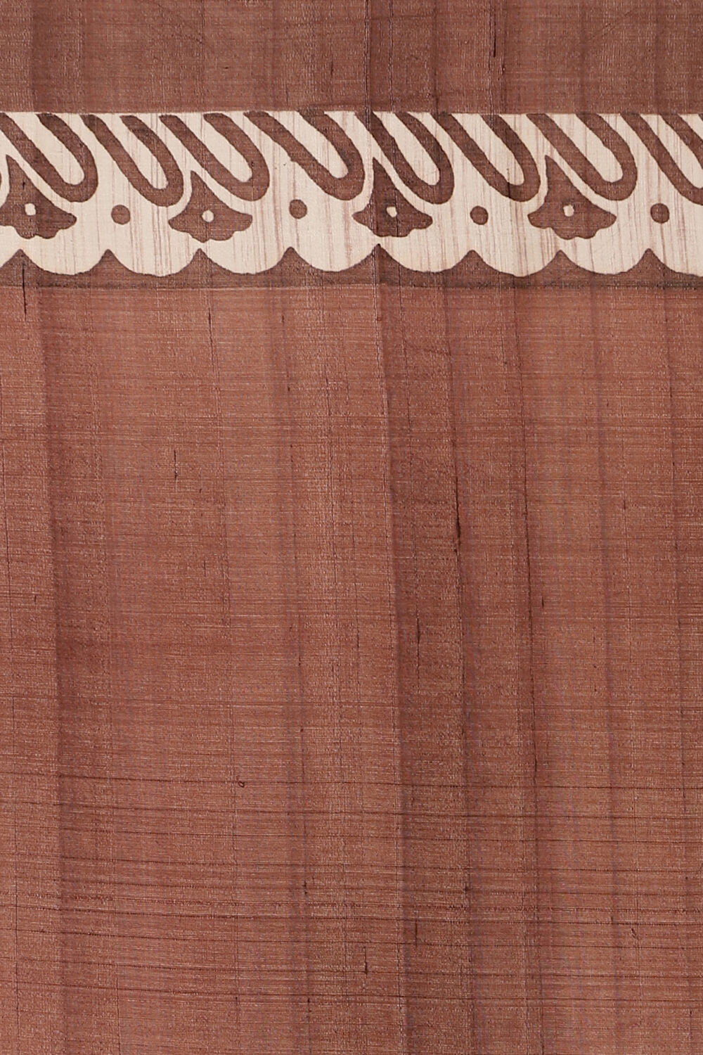 Off White Hand Blockprinted Pure Silk Saree image number null