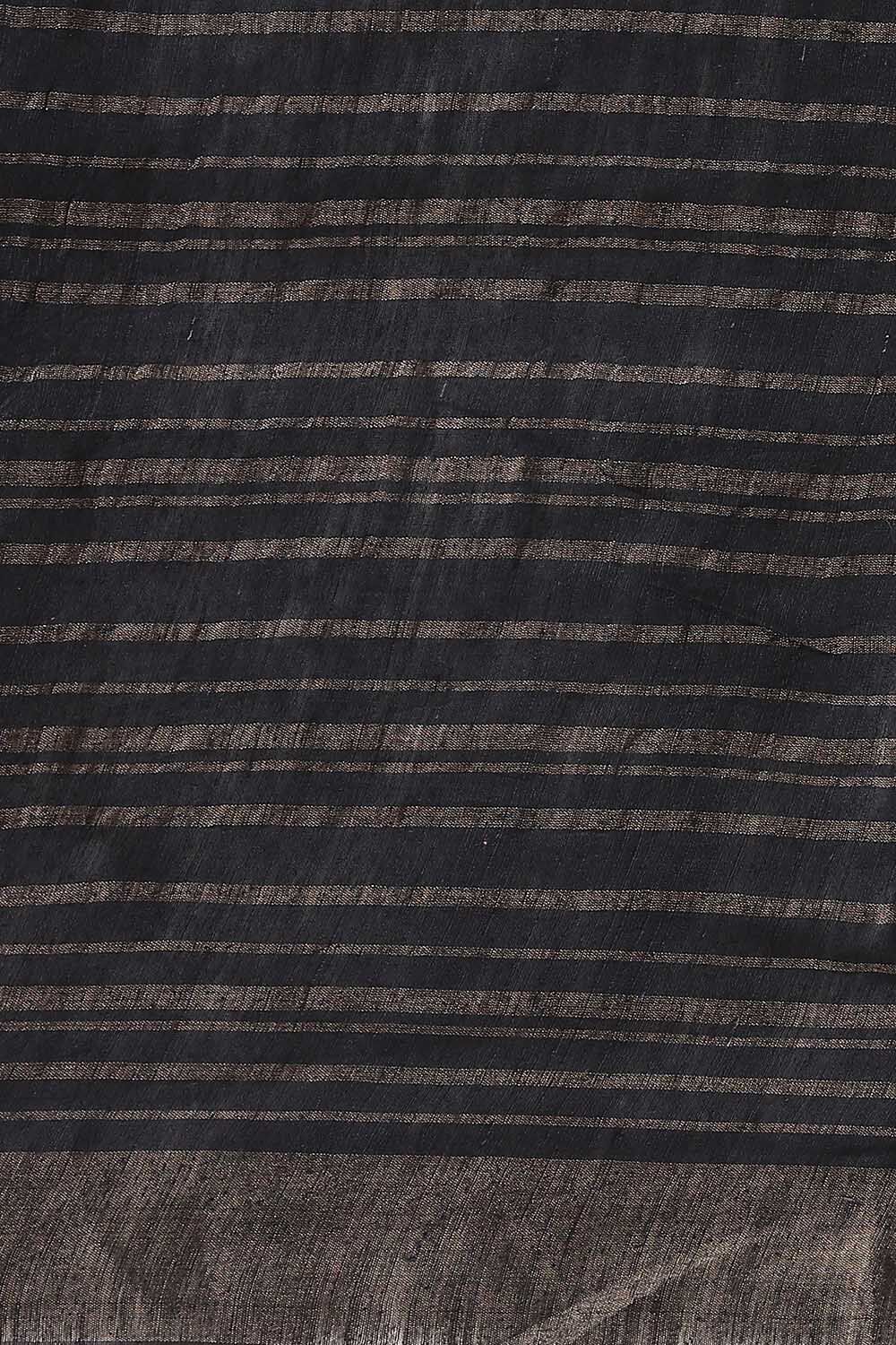 Black Pure Tussar Bhagalpuri Saree image number null