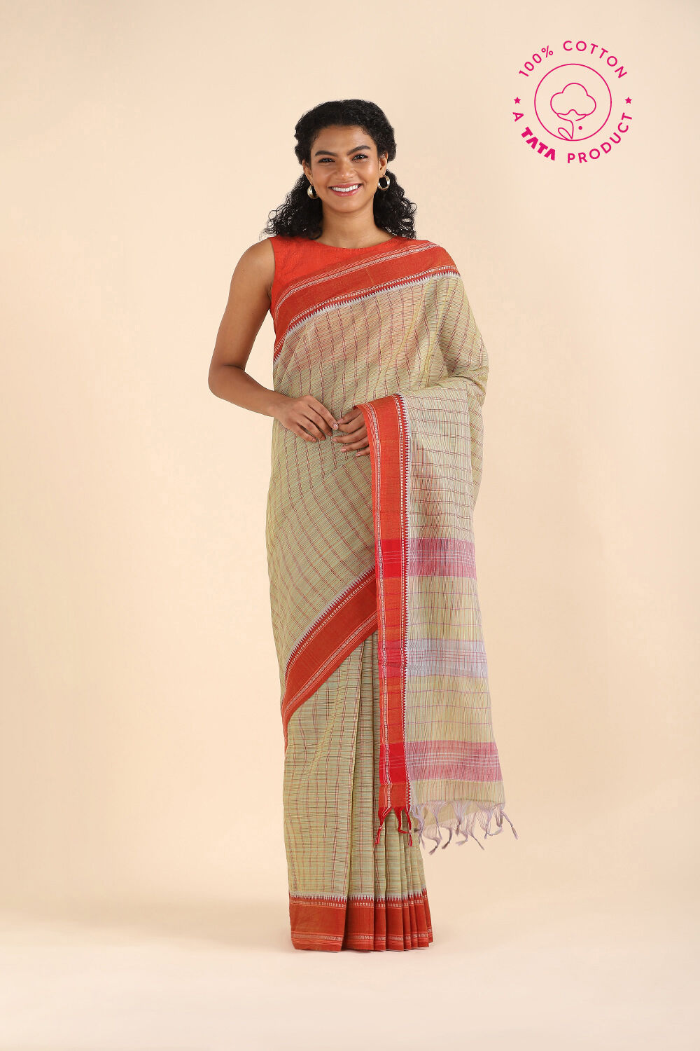 Light Green Pure Cotton Naranyanpet Saree image number null