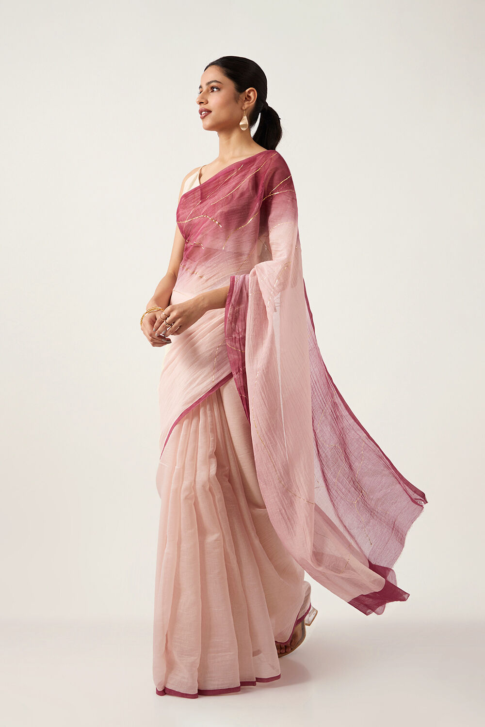 Pink Pure Silk Cotton Digital Printed Saree image number null