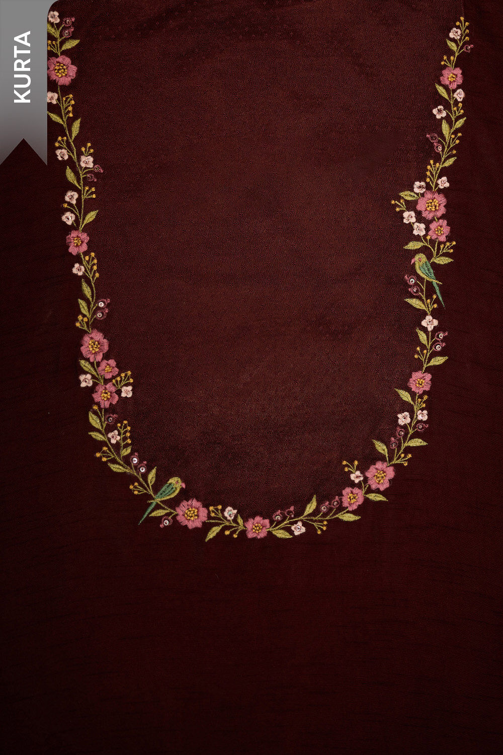 Brown Pure Viscose Embroidered Unstitched Suit Set image number null