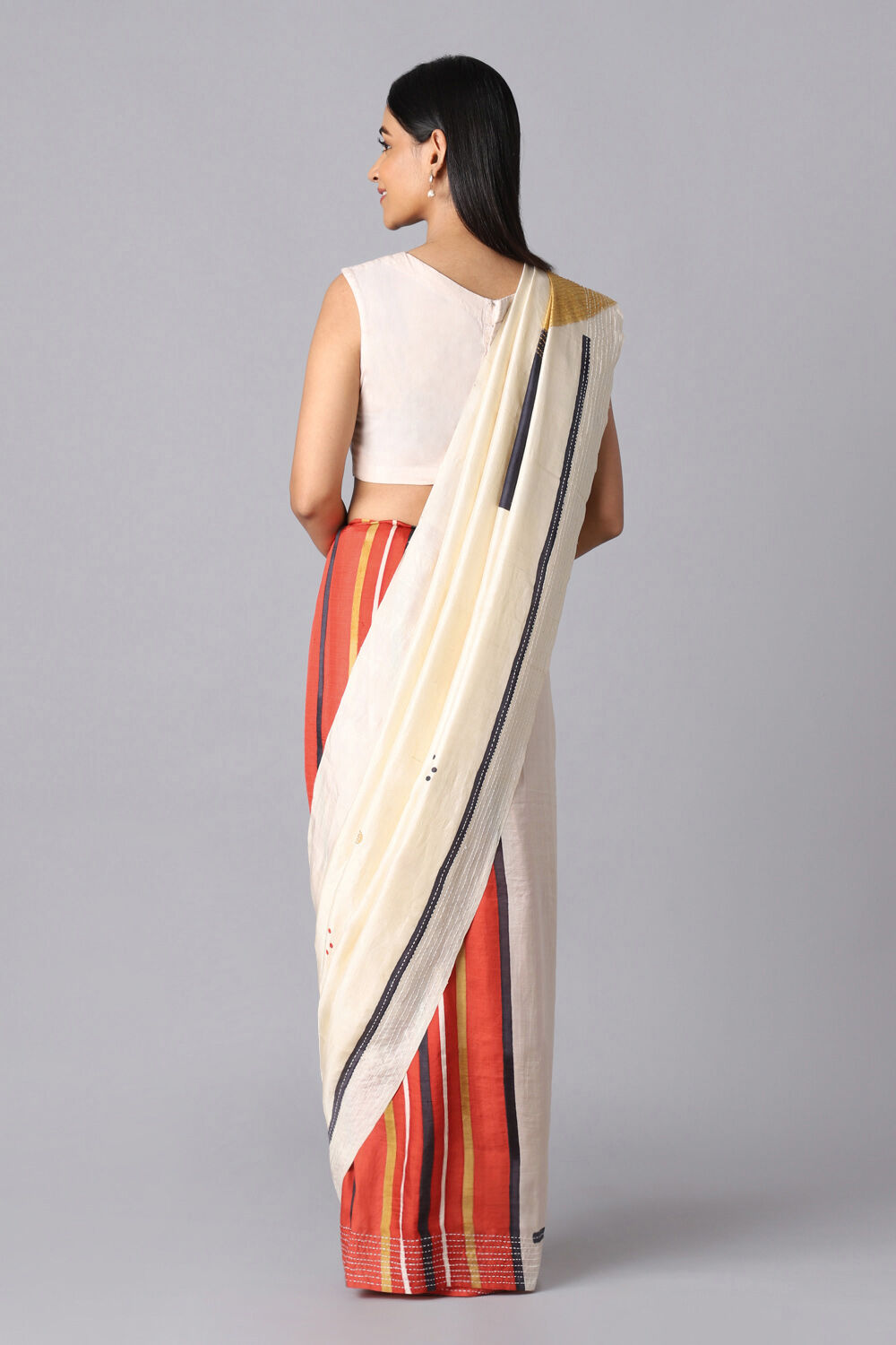 White Pure Silk Saree image number null