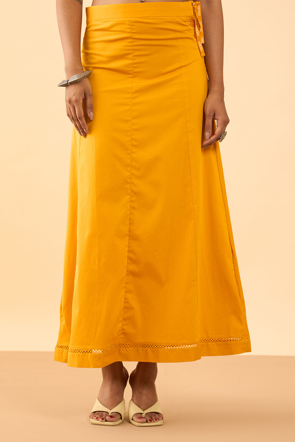 Yellow Woven Cotton Lycra Inskirt image number null