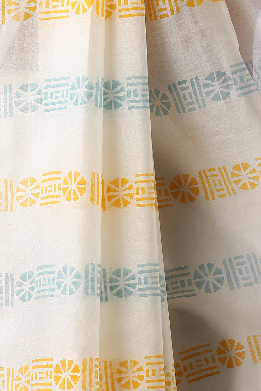 Off White Pure Silk Cotton Printed Saree image number null
