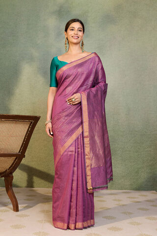 Purple Chattisgarh Woven Pure Tussar Silk Saree thumbnail image number null