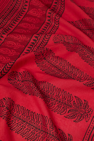 Red Bagh Block Printed Pure Cotton Saree thumbnail image number null