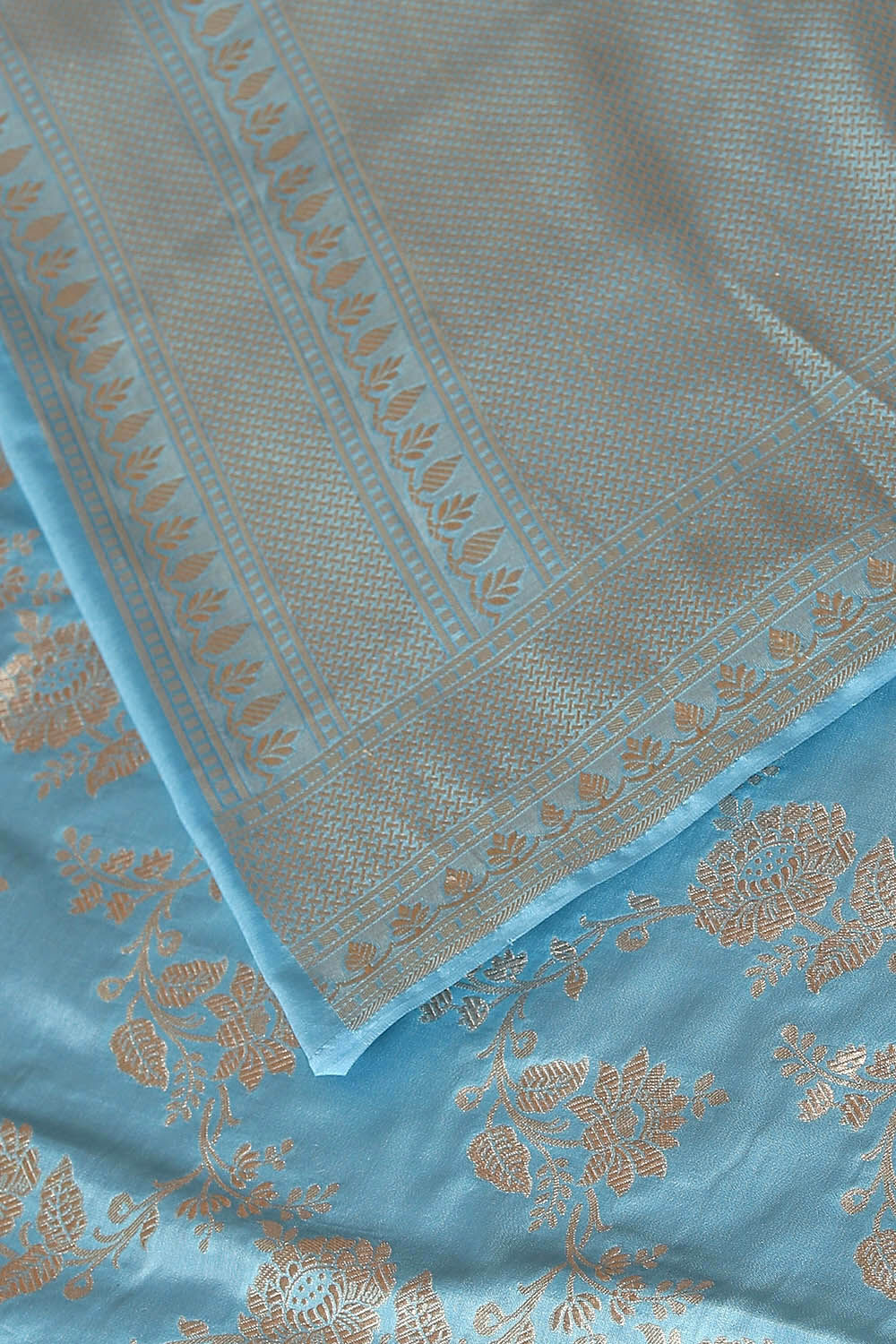 Light Blue Pure Silk Banarasi Saree image number null