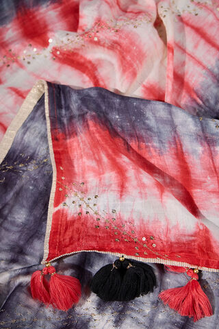 Multicolored Murshidabad Silk Tie and Dye Shibori Saree thumbnail image number null