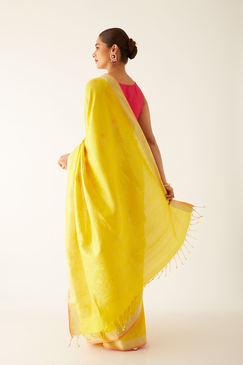 Yellow Pure Silk South Saree image number null