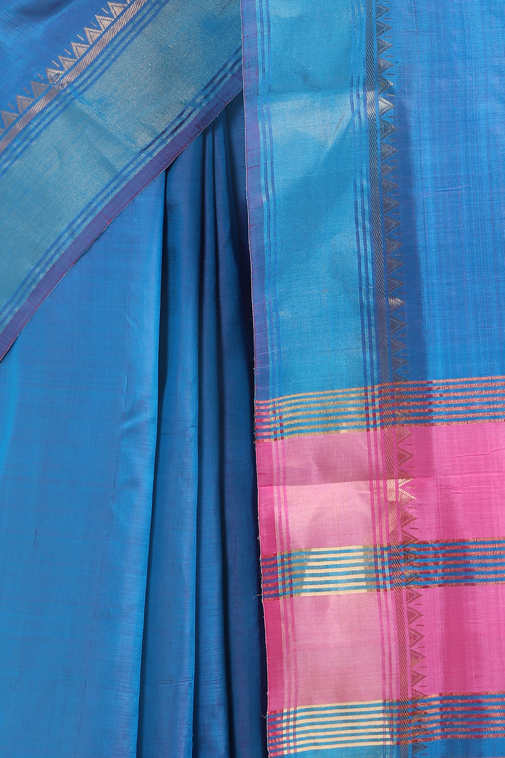 Light Blue Pure Silk Woven Saree image number null