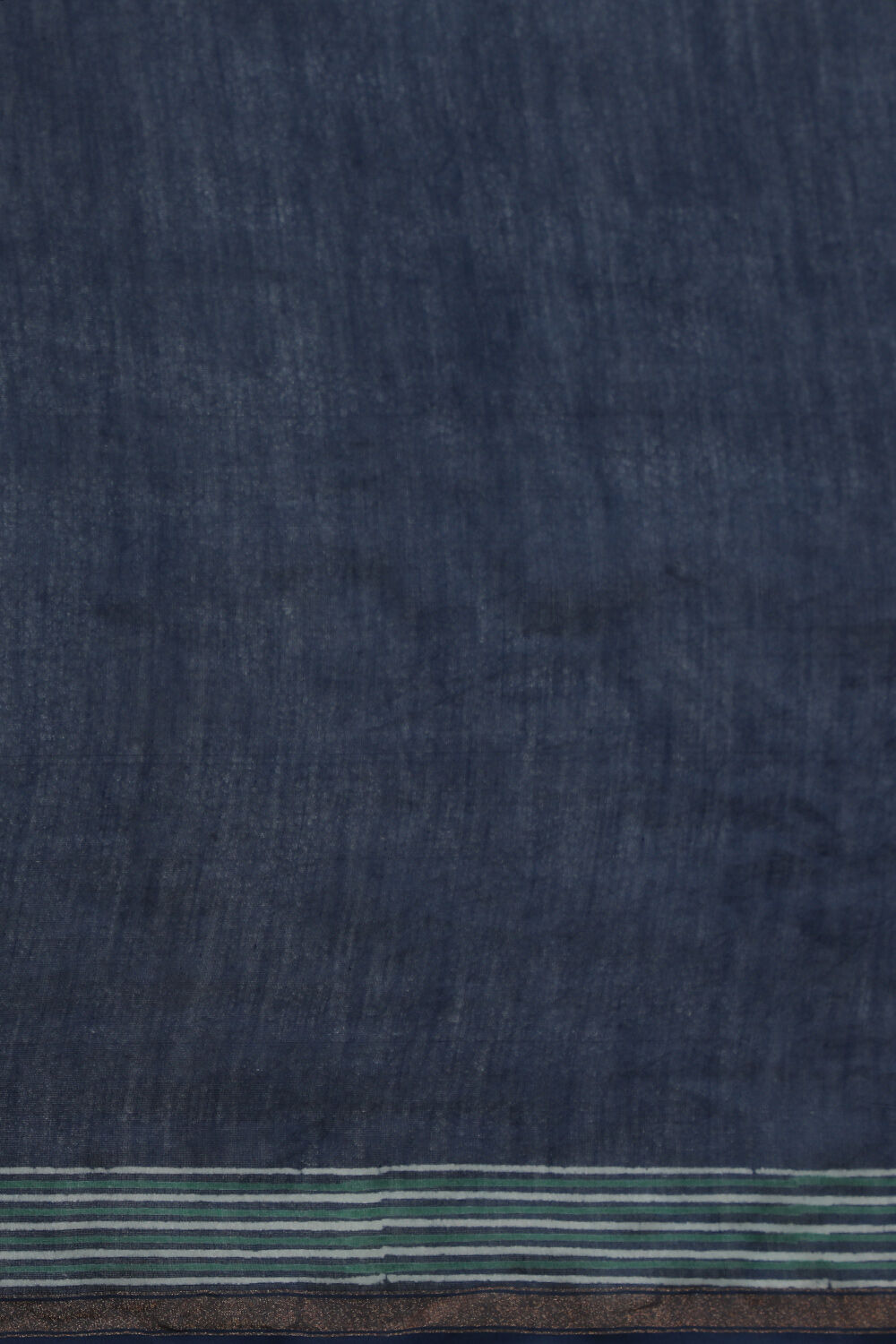 Blue Block Printed Pure Silk Cotton Chanderi Saree image number null