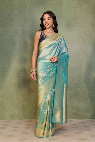 Light Blue   Woven Viscose Tissue Saree thumbnail image number null