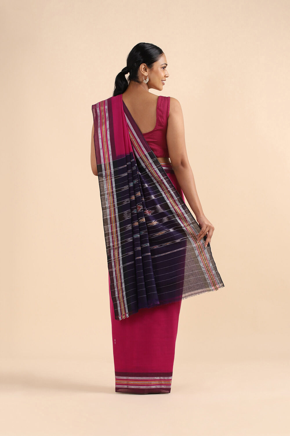 Dark Pure Pink Cotton Odissa Ikat image number null
