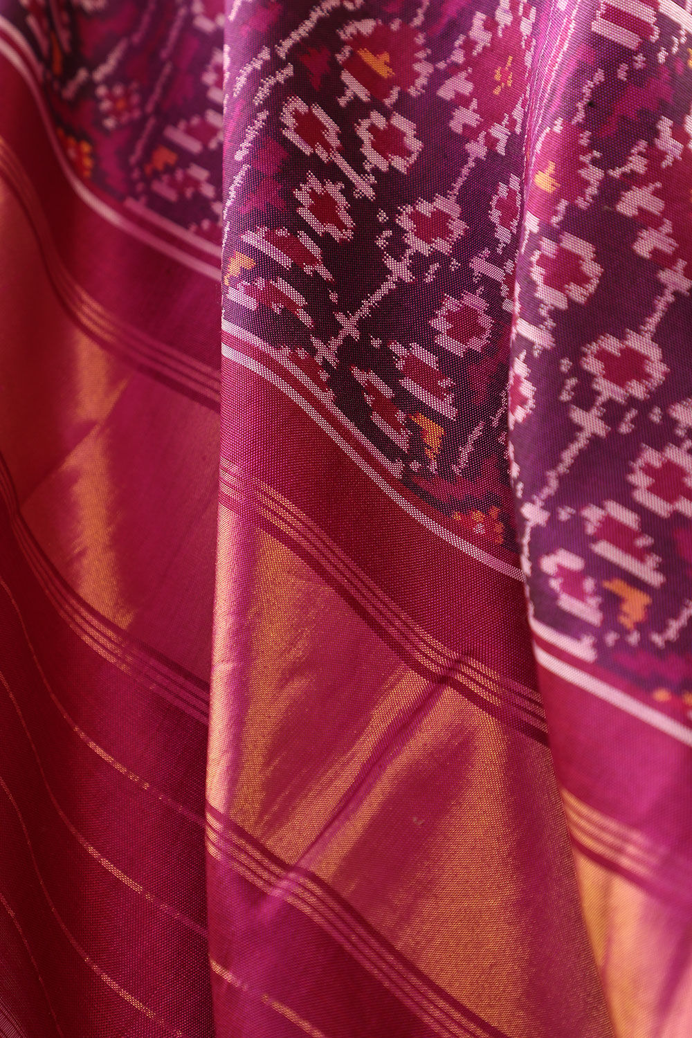 Pink Rajkot Pure Silk Ikat Patola Saree image number null