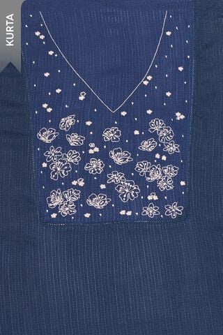 Blue Pure Cotton Embroidered Unstitched Suit Set thumbnail image number null