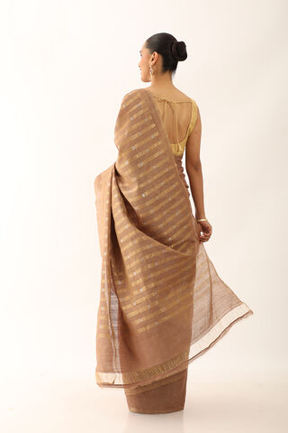 Brown Chattisgarh Pure Silk Tissue Woven Saree thumbnail image number null