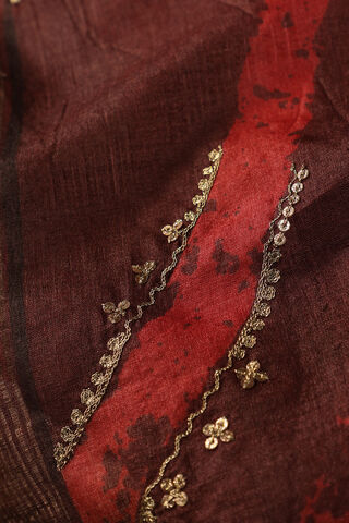 Brown Tussar Hand Painted Saree thumbnail image number null