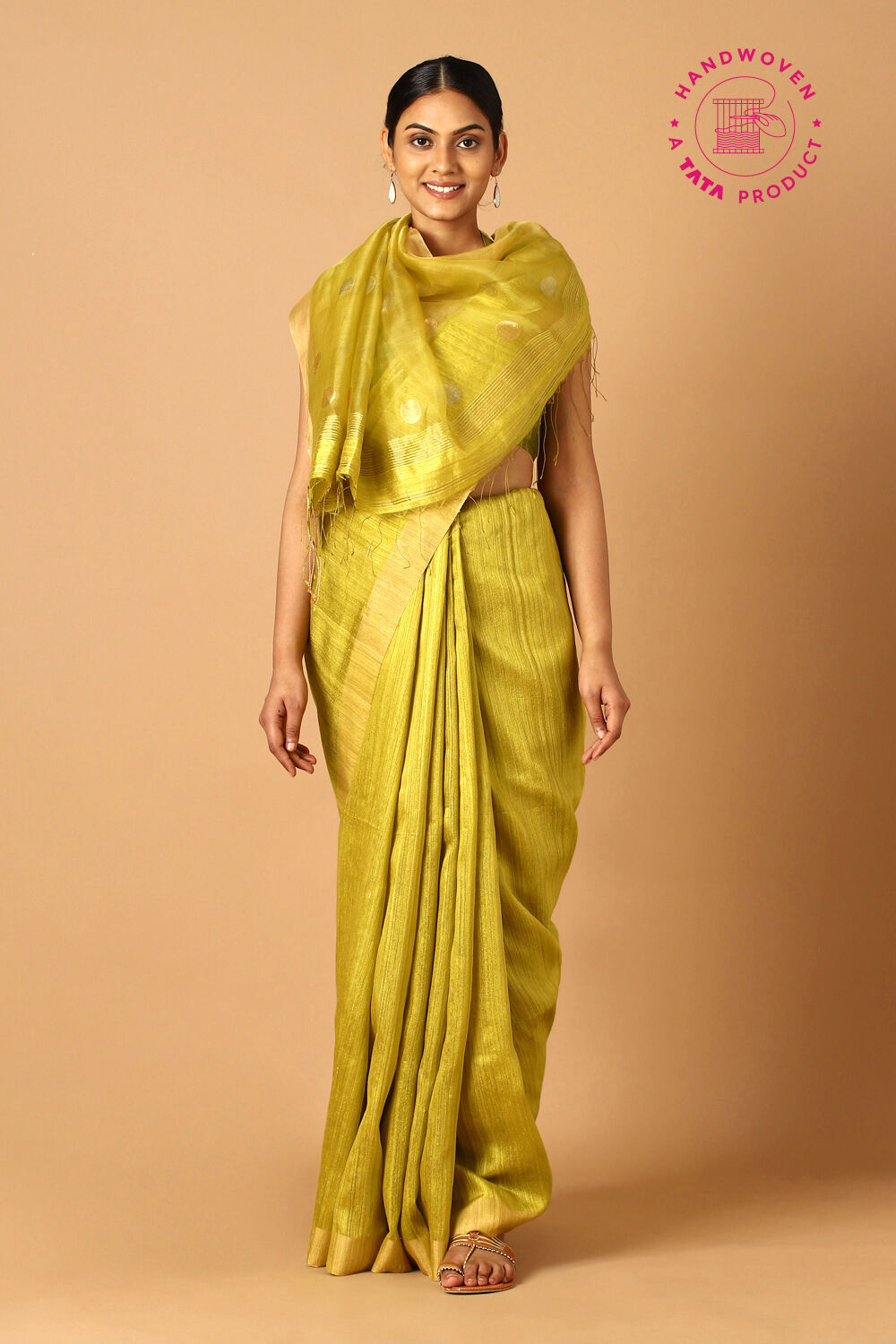 Light Green Pure Silk Vanya Bengal Saree image number null