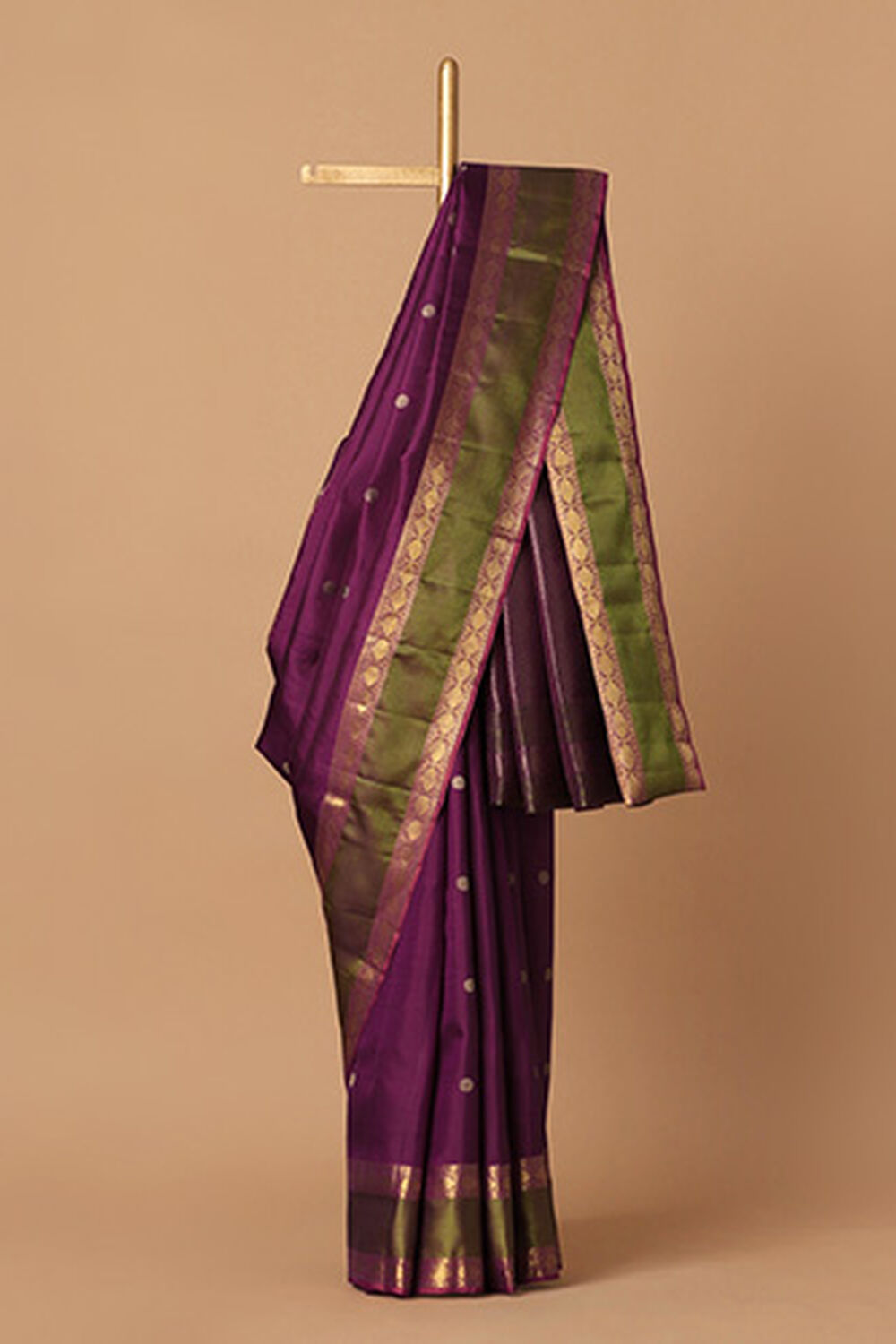 Dark Pink Pure Silk Kanjivaram Saree image number null