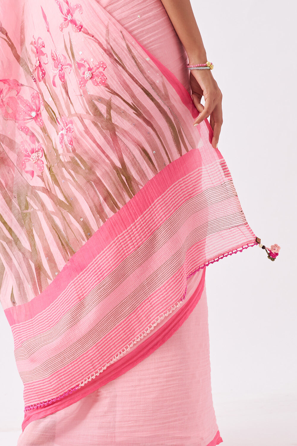Light Pink Pure Silk Cotton Digital Printed Saree image number null